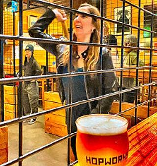 Christina Moffat came out to try axe throwing with her father. �It was really fun, and what a cool place to have this! Great food, great drinks,� she said. 