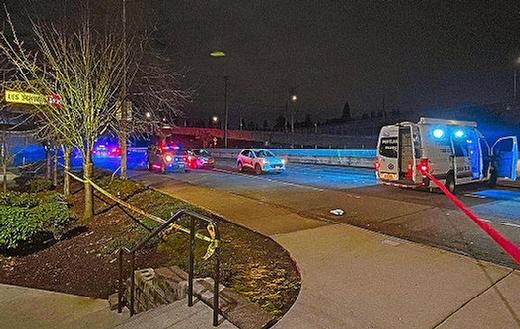 After southbound S.E. McLoughlin Boulevard was closed down to traffic, the street filled with police vehicles and crime-scene tape as the fatality investigation proceeded.