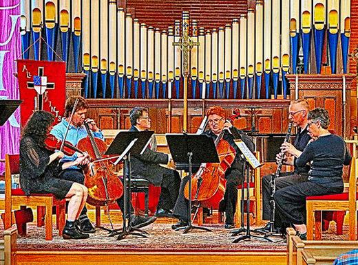 Inside Woodstock�s All Saints Episcopal Church, the professional musicians of the nonprofit Portland Chamber Music began their May 13 benefit concert.