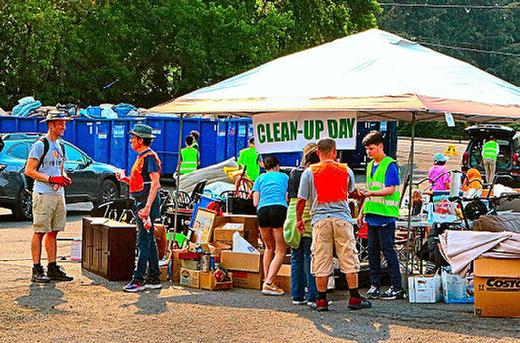 This empty lot at 28th and Steele in the Reed neighborhood proved to be the ideal spot for this years Eastmoreland Neighborhood Association Bulky Waste Clean-Up.