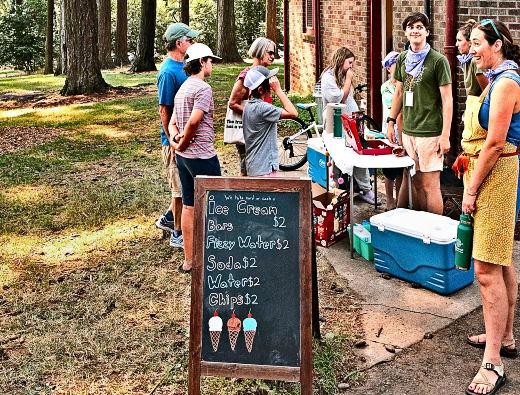 Folks were invited to step up to purchase ice cream sandwiches and soft drinks at this year�s �Sundae in the Park� on July 31st.